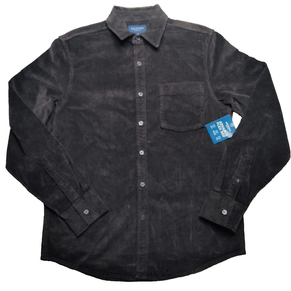 ARIZONA Pirate Black Flex 360 Button Corduroy Shacket Jacket Men Small NEW